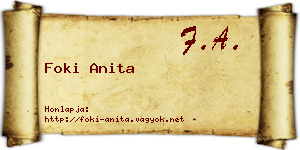 Foki Anita névjegykártya